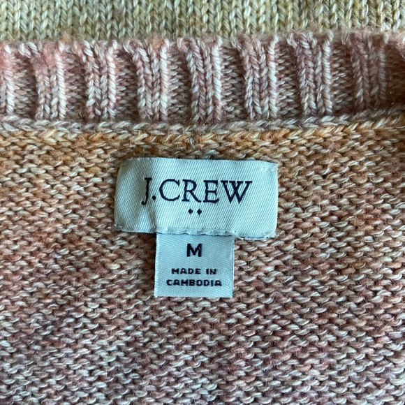 J. Crew Pink Beige Yellow Crew Neck Long Sleeve Pullover size M - Picture 10 of 14